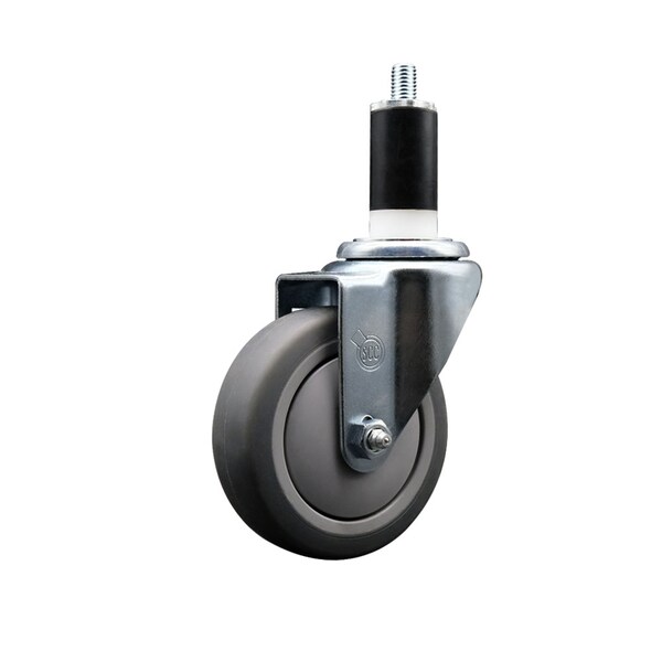 4'' SS Thermoplastic Rubber Wheel Swivel 1-3/8'' Expanding Stem Caster